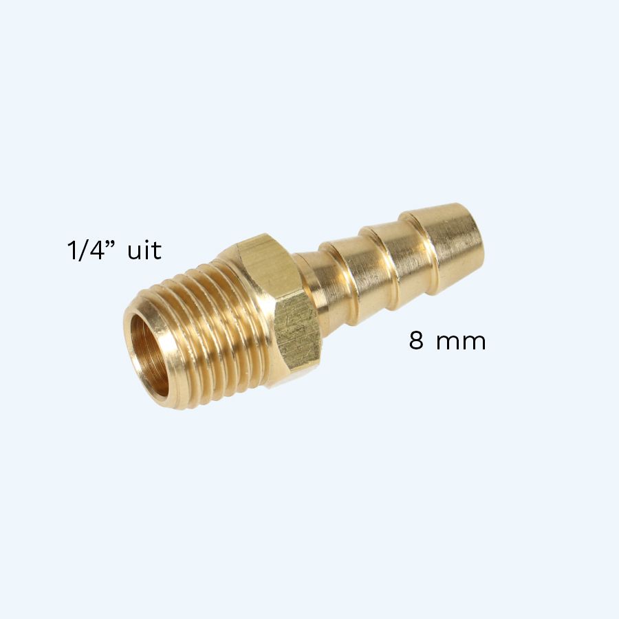 8 mm slangpilaar met 1/4" uitwendig draad