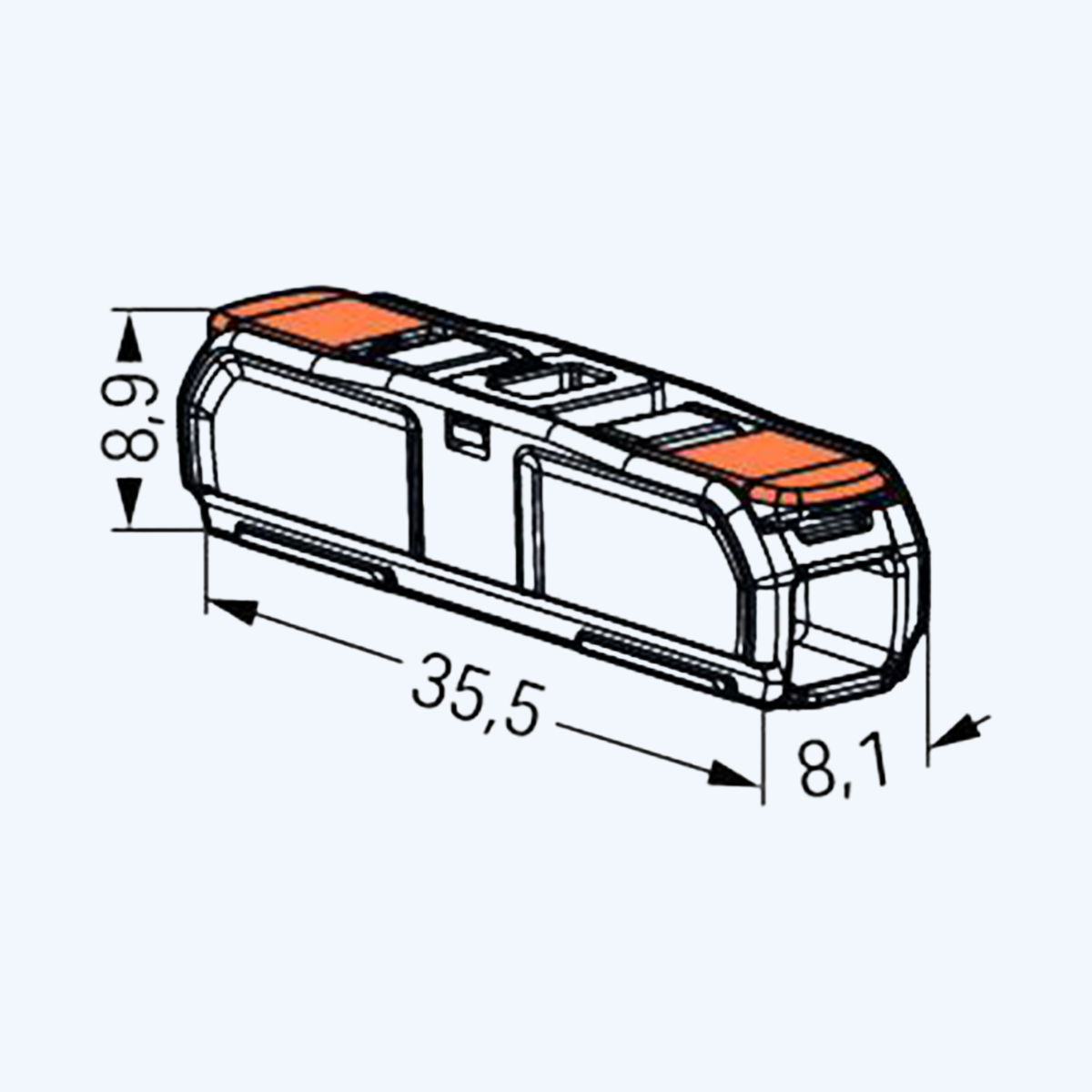 WAGO Doorverbindingsklemmen met hendel 4 mm² (12 stuks)