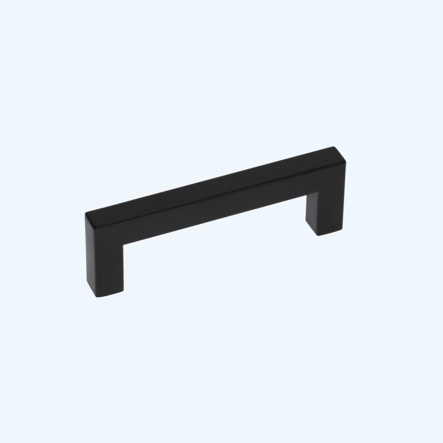 Greep zwart hol RVS vierkant 96 x 35 mm