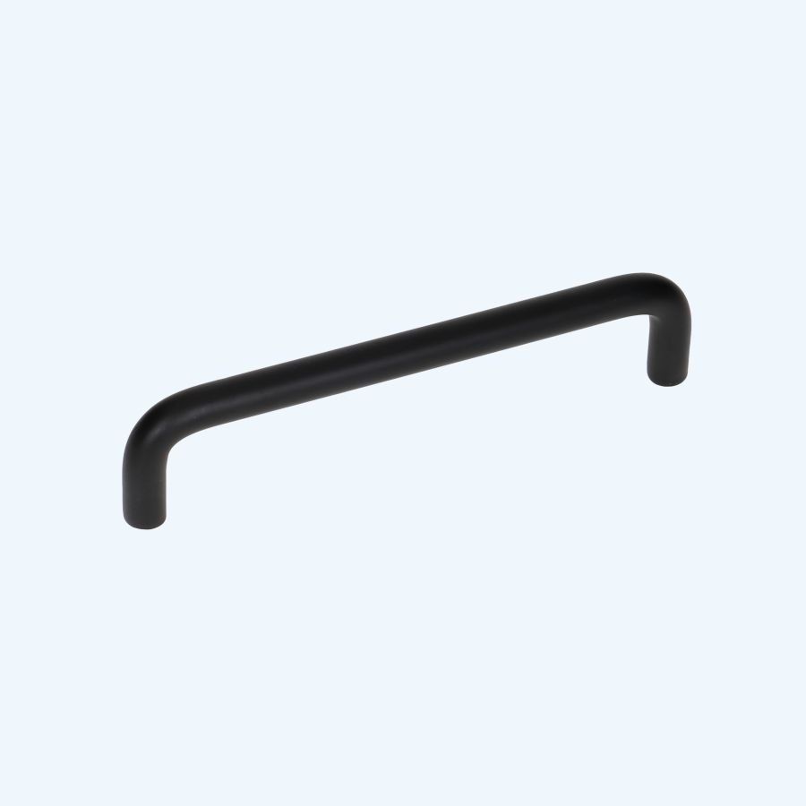 Greep zwart massief RVS ronde hoeken 160 x 40 mm