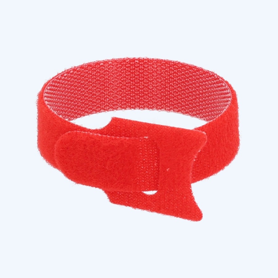 25 stuks klittenband tyraps 12 x 200 mm rood