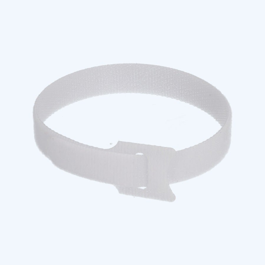 25 stuks klittenband tyraps 12 x 250 mm wit