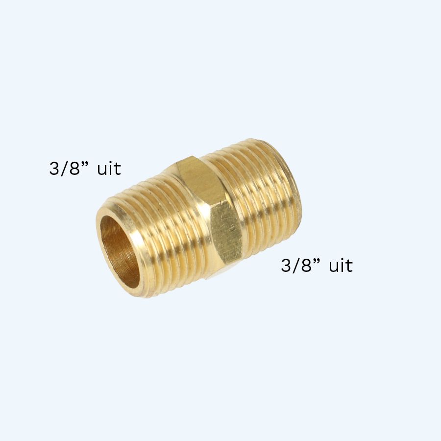 Verloopnippel 3/8" - 3/8"