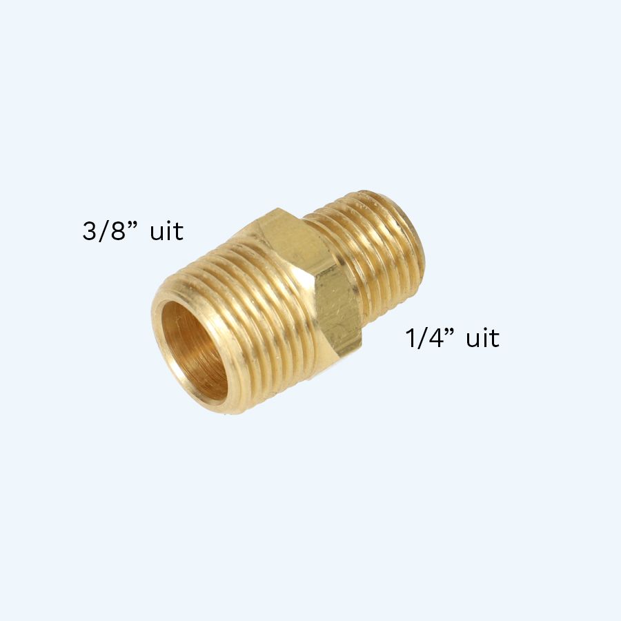 Verloopnippel 1/4" - 3/8" 