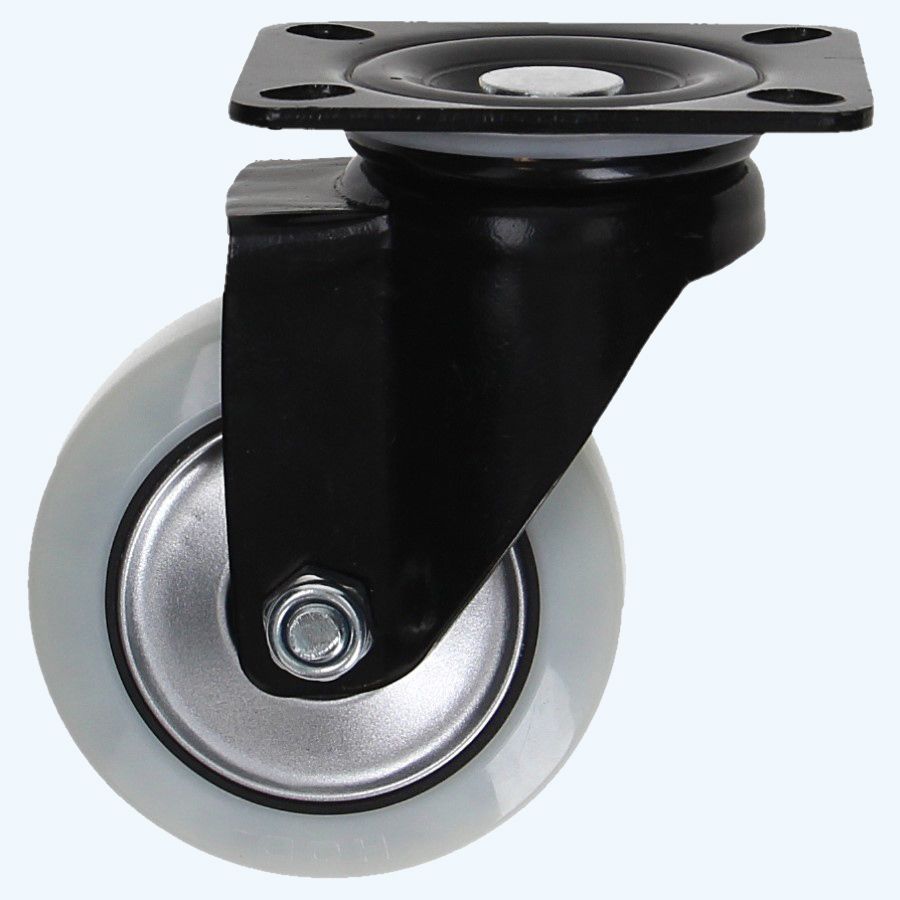 Kogelgelagerd zwenkwiel wit 100mm / 215 kg 