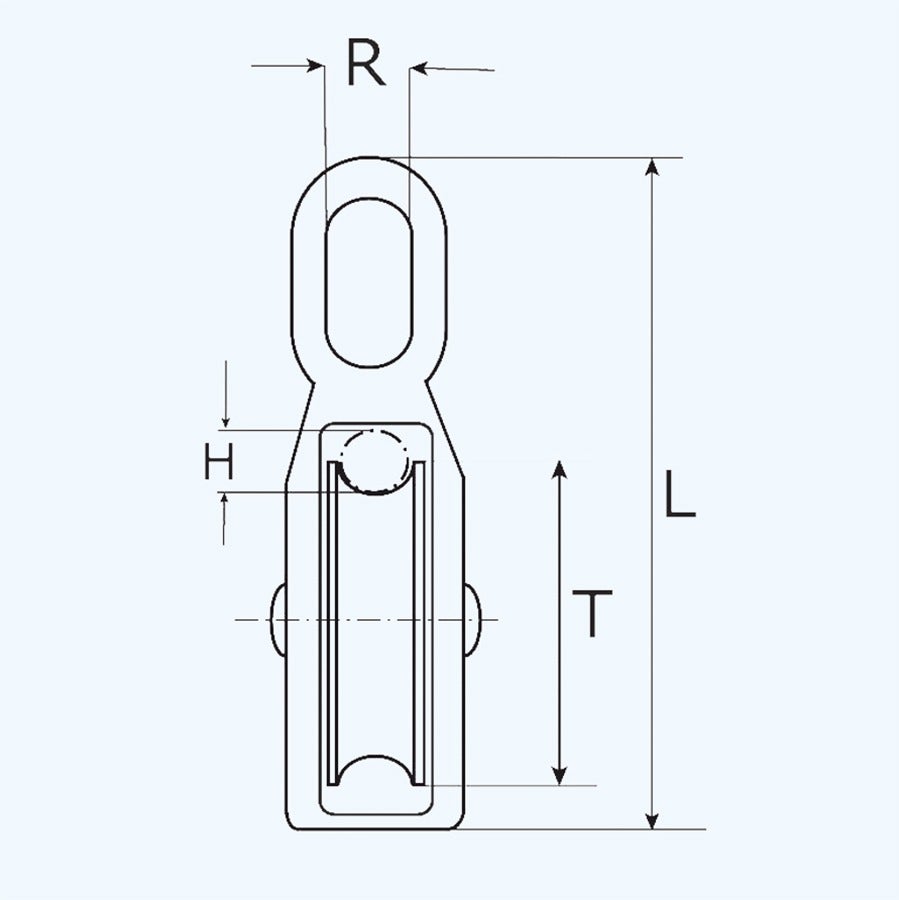 Katrol nylon wiel 07 x 25 mm verzinkt