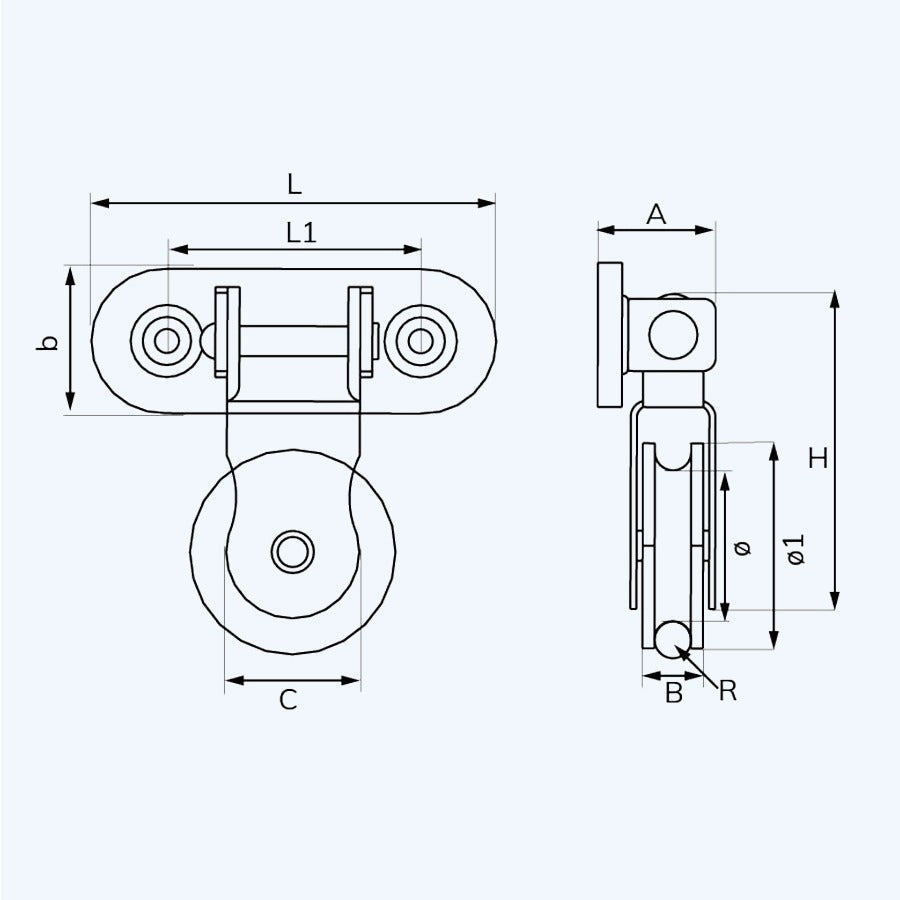 Scharnierkatrol 40 mm verzinkt