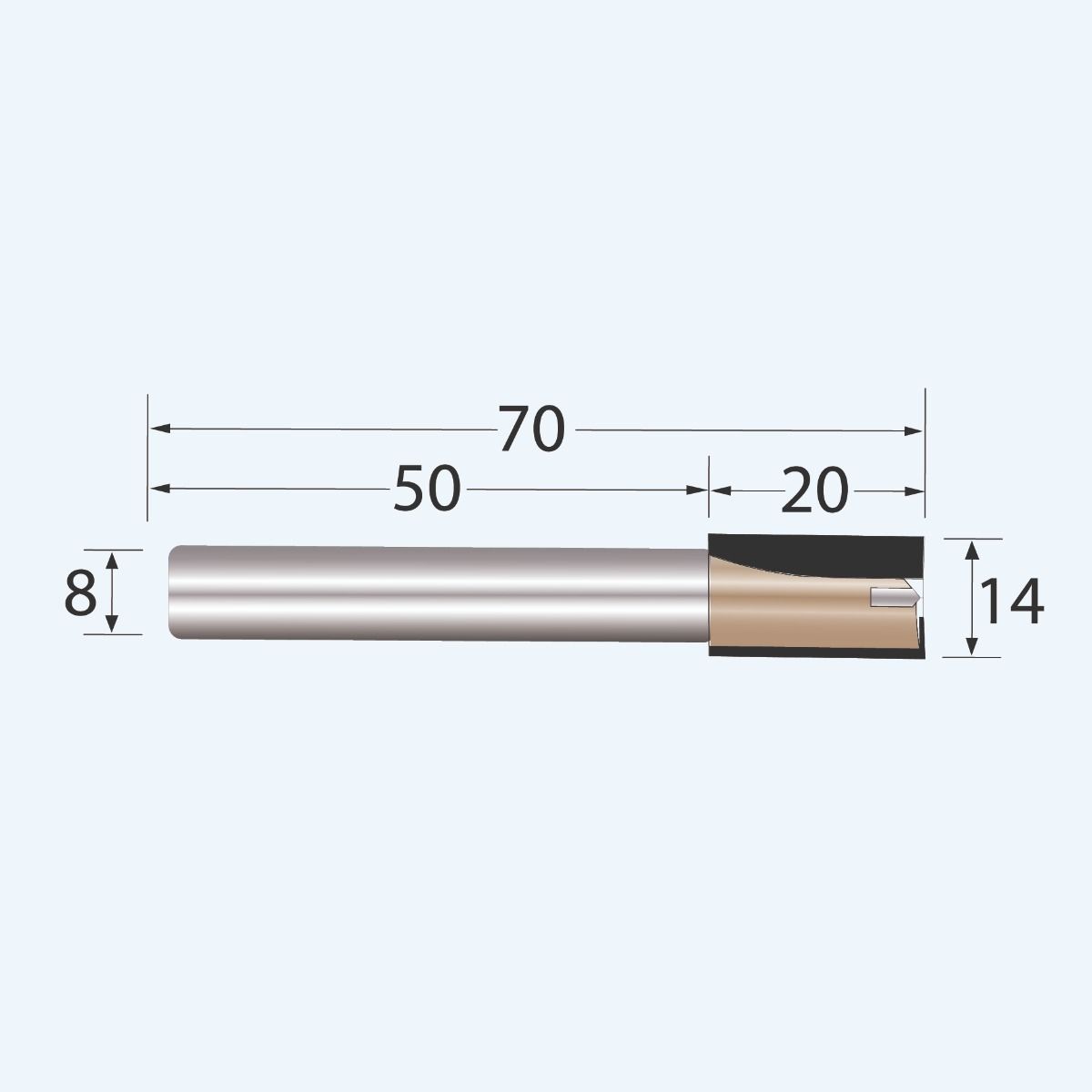 HM groeffrees Industrial 14 mm met ondersnijder