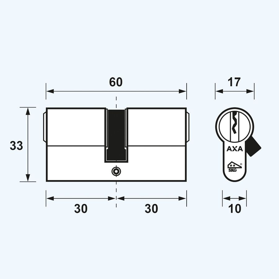 AXA Dubbele Veiligheidscilinder (4x) Security 30-30 SKG**
