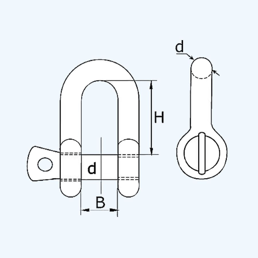 D-sluiting 6 mm, verzinkt