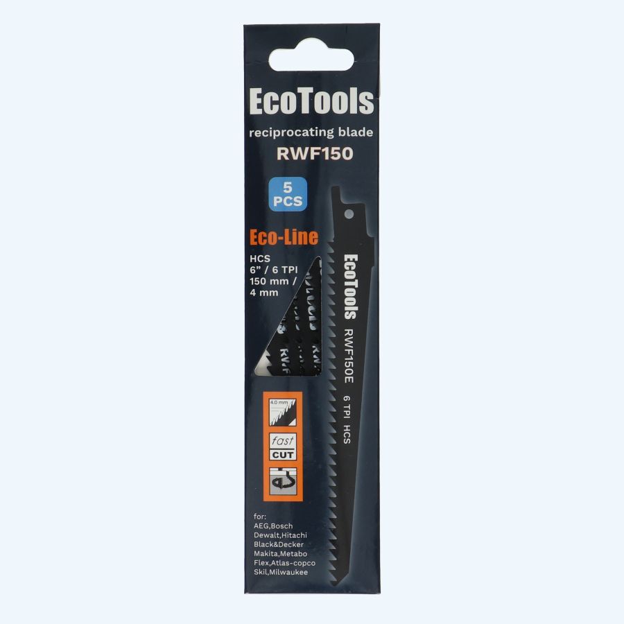5 st. reciprozaagblad voor hout RWF150E (Eco-line)
