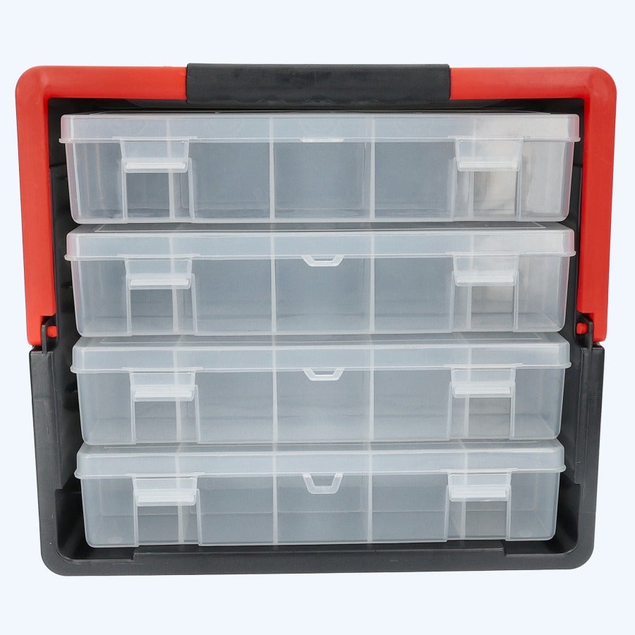 Draagbak met 4 assortimentsdozen 32 x 28 x 17 cm