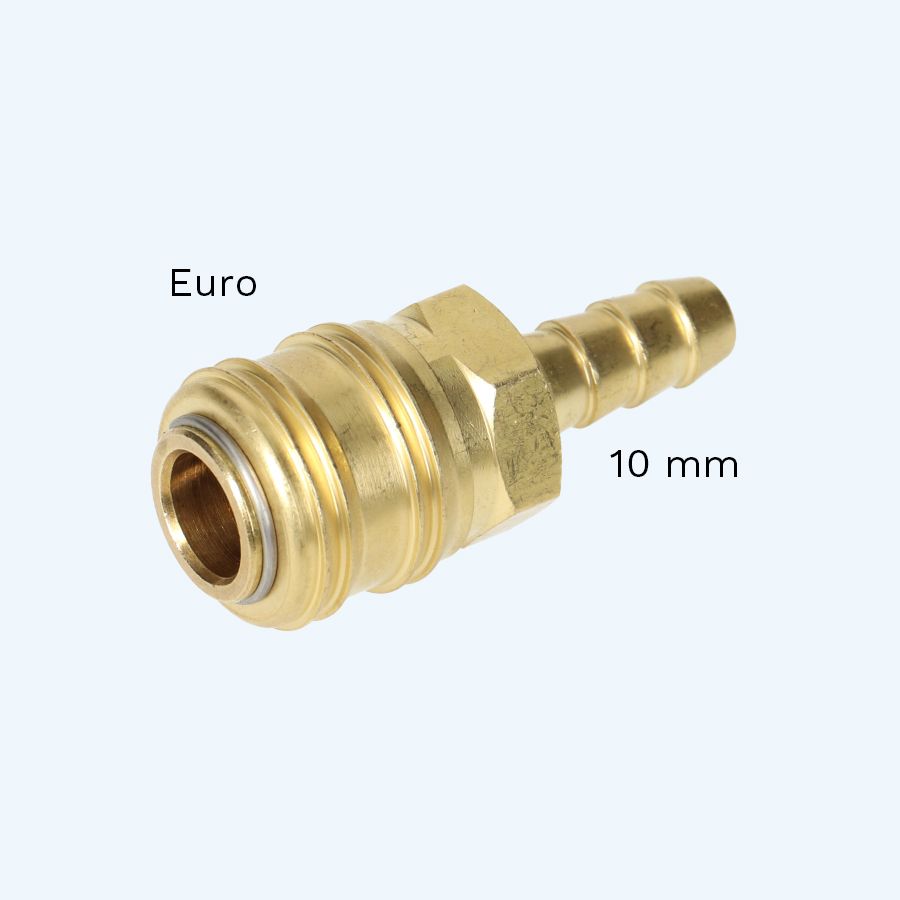 Euro snelkoppeling met slangpilaar 10 mm