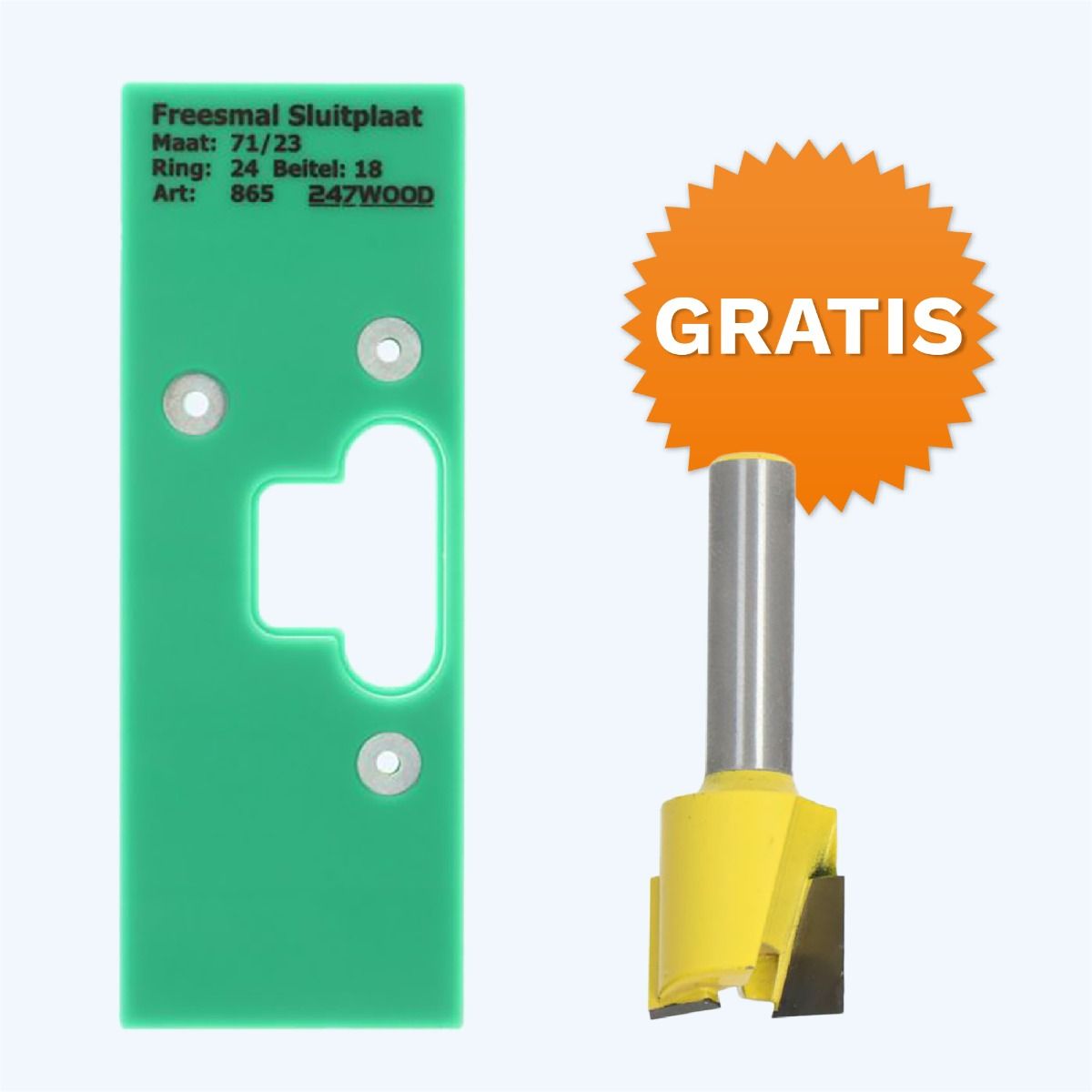 Freesmal voor sluitplaat 71 x 23 mm