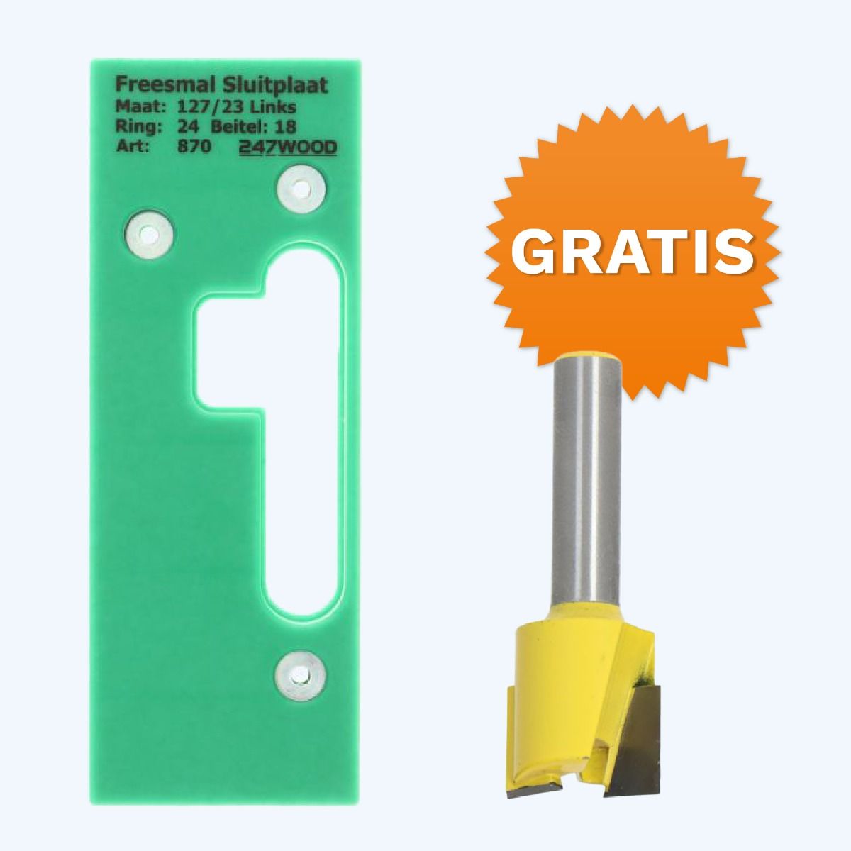 Freesmal voor sluitplaat 127 x 23 mm links