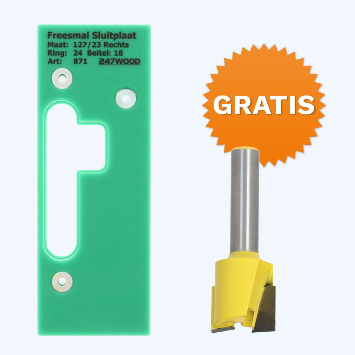 Freesmal voor sluitplaat 127 x 23 mm rechts