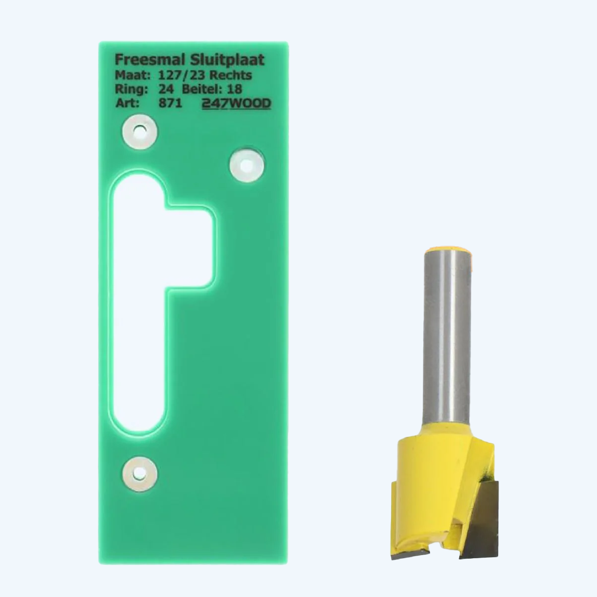 Freesmal voor sluitplaat 127 x 23 mm rechts