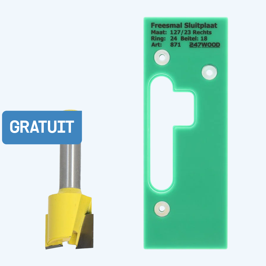 Freesmal voor sluitplaat 127 x 23 mm rechts