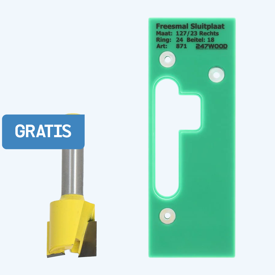 Freesmal voor sluitplaat 127 x 23 mm rechts