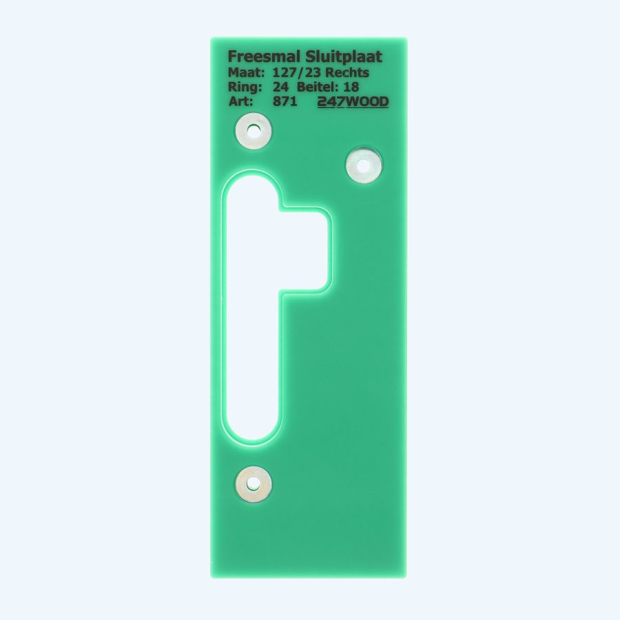 Freesmal voor sluitplaat 127 x 23 mm rechts