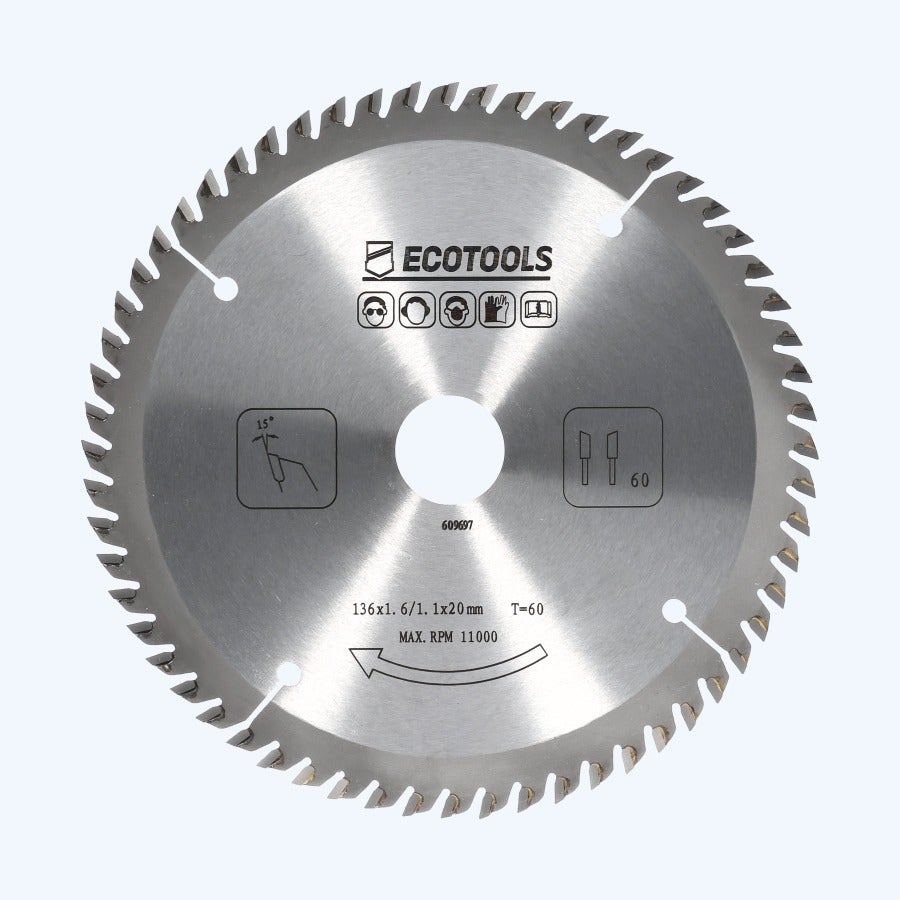 HM-zaagblad 136 x 20 mm T60 (1,1 / 1,6mm) Prof