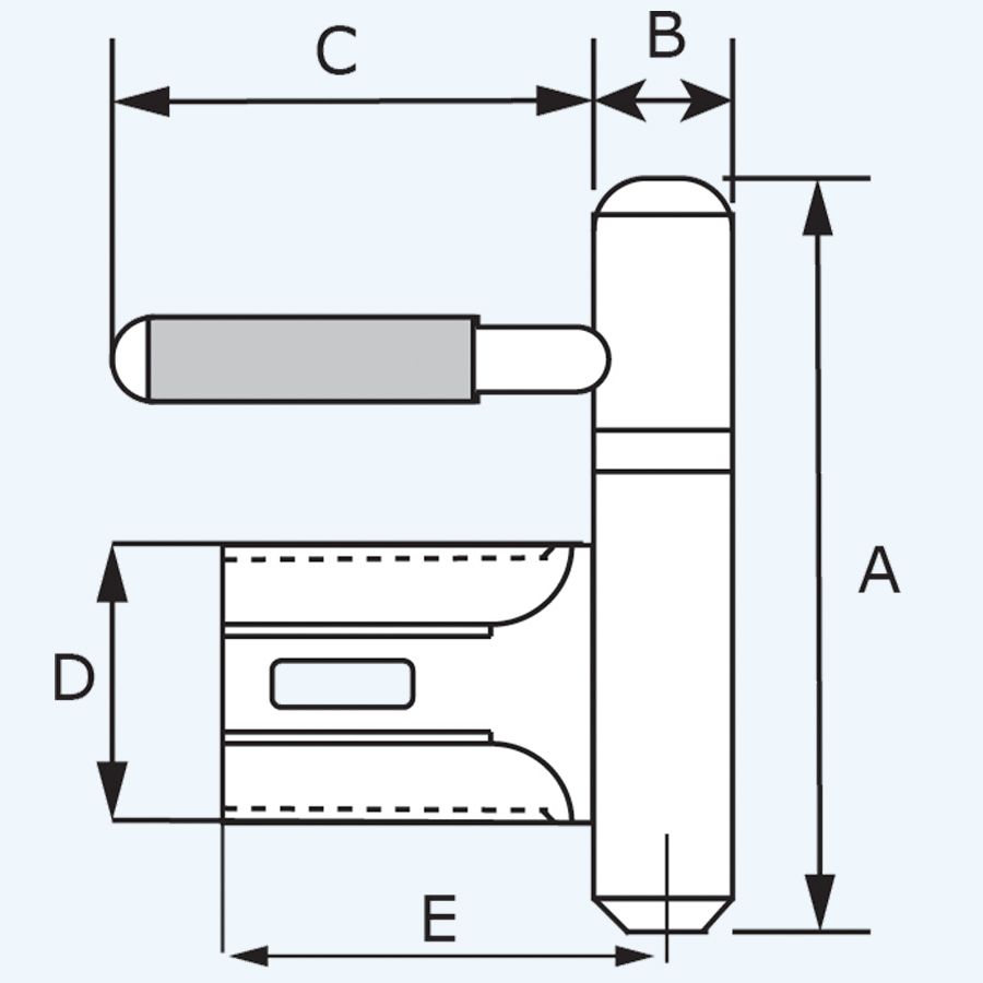 Dulimex inboorpaumelle, stalen montagekozijn, 14 mm zwart