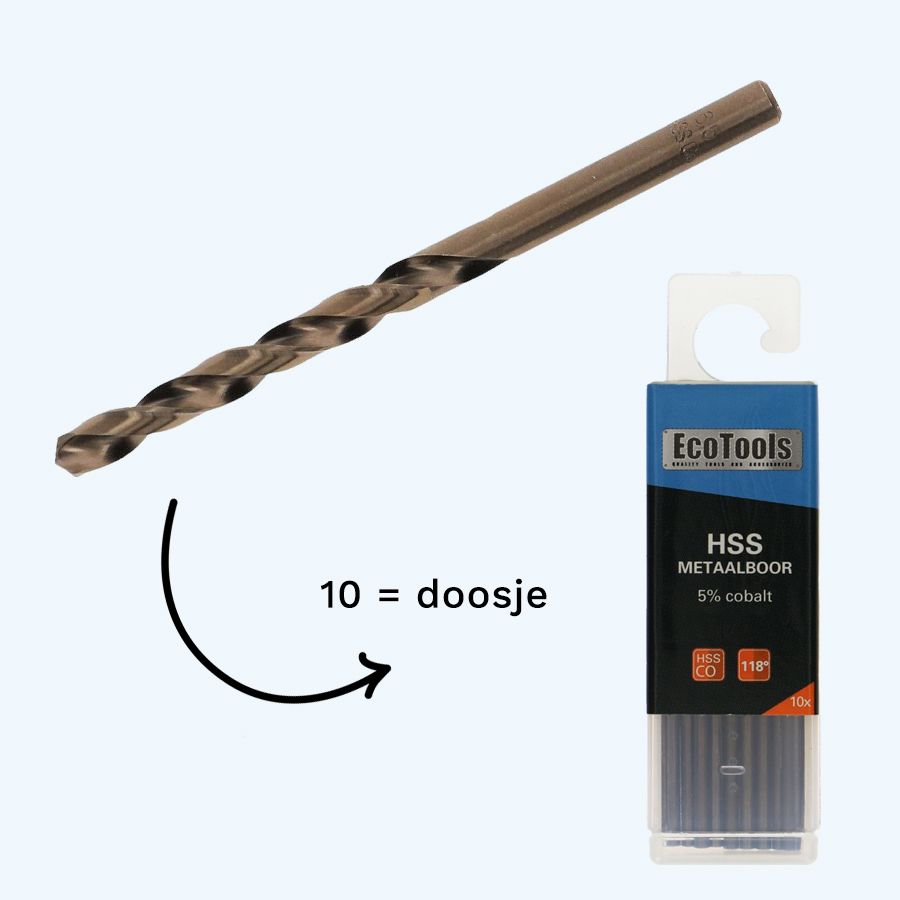 HSS 5% cobalt metaalboor 4,0 x 75 mm
