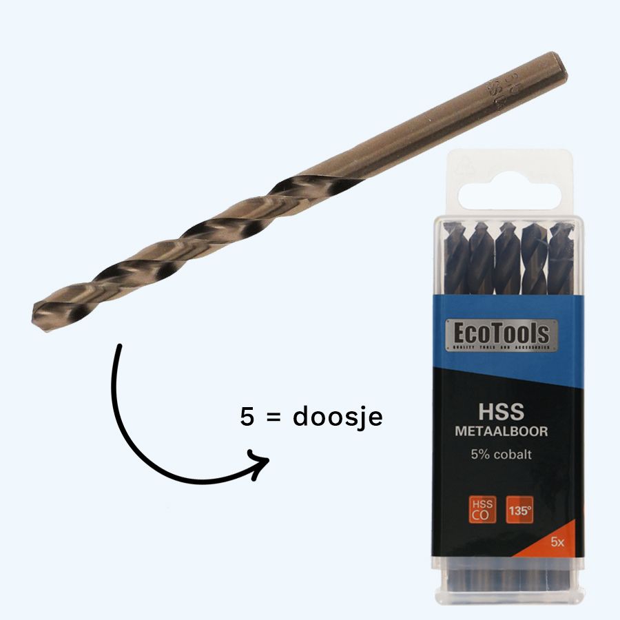 HSS 5% cobalt metaalboor 9,5 x 123 mm