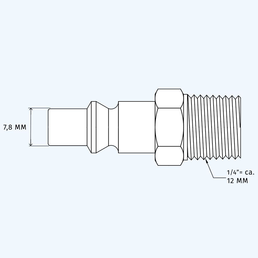 Orion insteeknippel met 1/4'' uitwendig draad