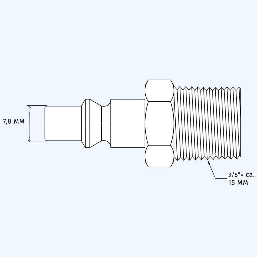 Orion insteeknippel met 3/8'' uitwendig draad