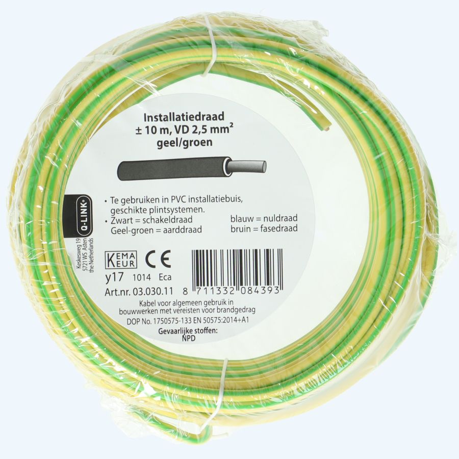 Installatiedraad 2,5mm² geel/groen 10 meter