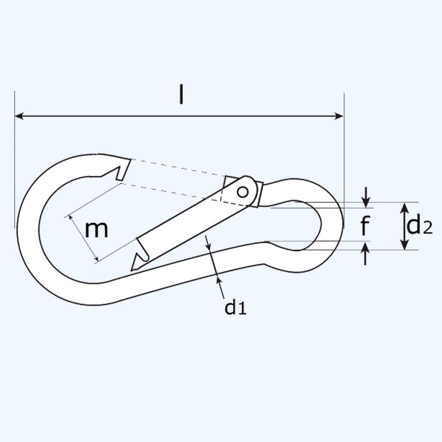Karabijnhaak 4x40 mm verzinkt