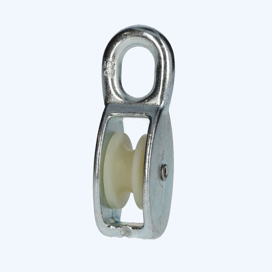 Katrol nylon wiel 10 x 40 mm verzinkt