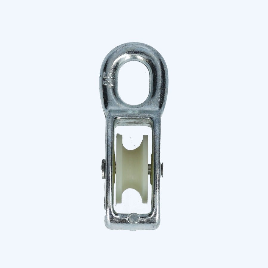 Katrol nylon wiel 10 x 40 mm verzinkt