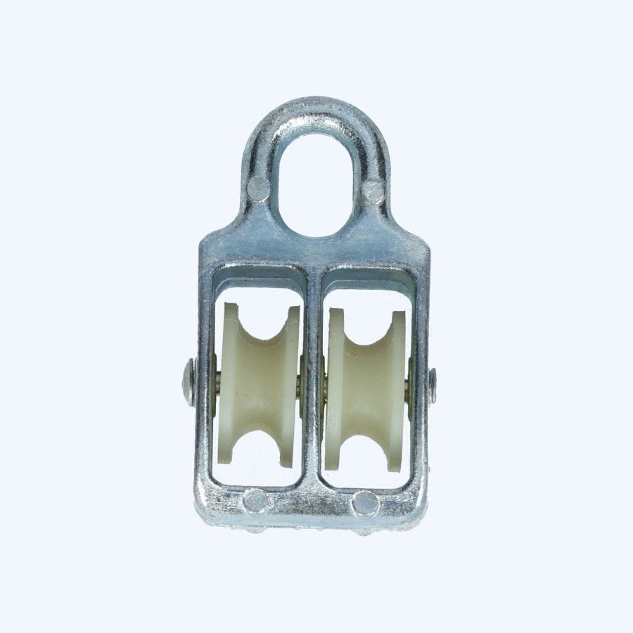 Katrol nylon wiel duplex 06 x 20 mm verzinkt