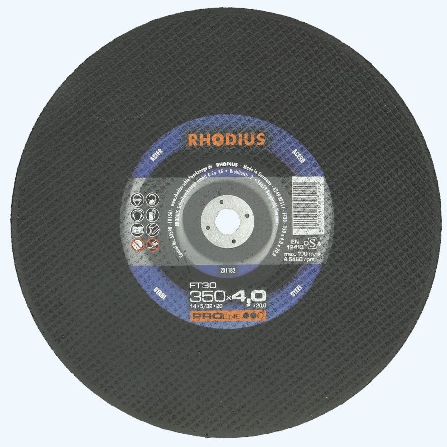 Doorslijpschijf METAAL 350 x 4,0 x 20,0 mm (Rhodius)