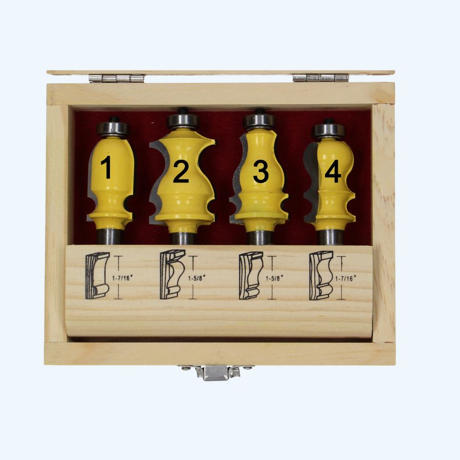 HM 4-delige lijstfreesset / 12 mm schacht