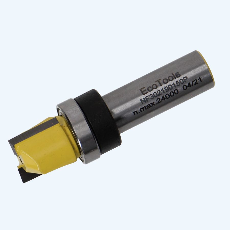 HM kantenfrees 19 x 15 mm met bovenlager / 12 mm schacht
