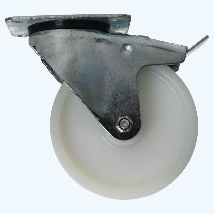 Nylon zwenkwiel met rem 125 mm 160 kg