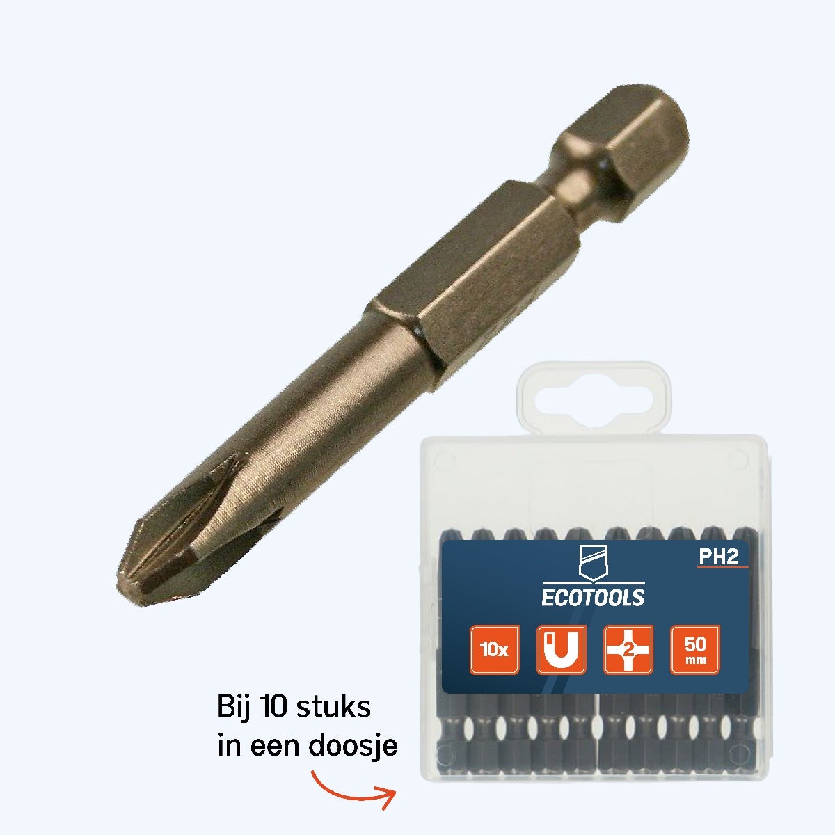 Verlengde phillips schroefbit nr 2 x 50 mm