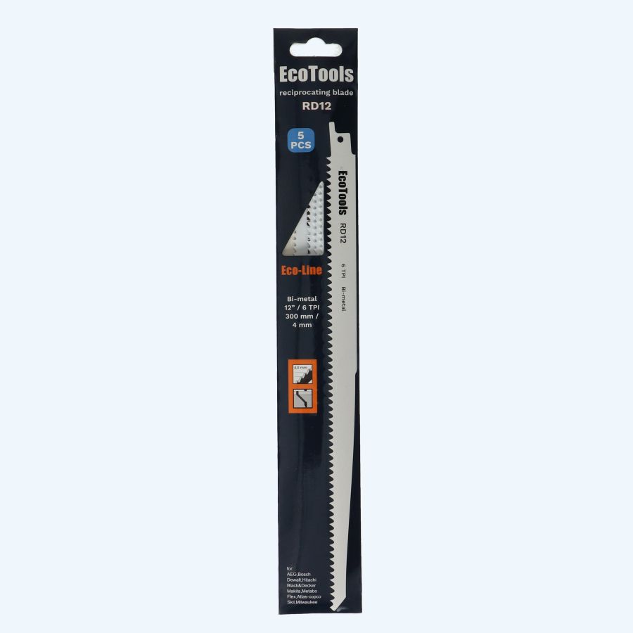 5 st. reciprozaagblad voor hout met spijkers type RD12 (Eco-line)