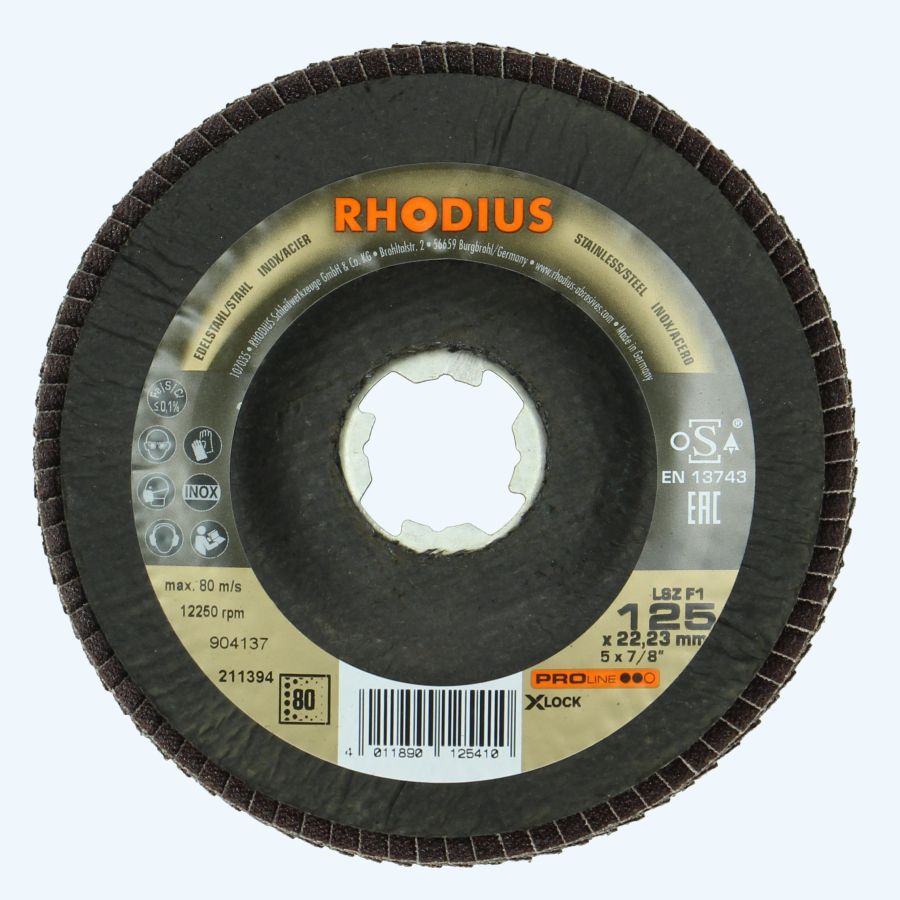 Rhodius Lamellenschijf 125 mm K80 met X-lock