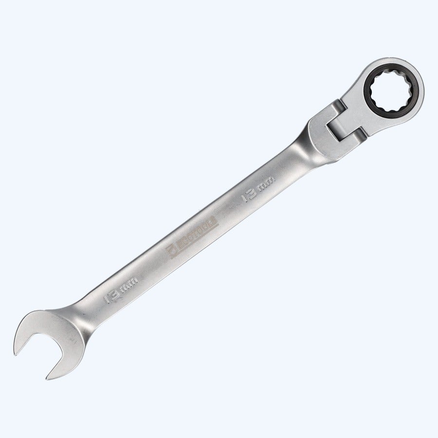 Ringratel-steeksleutel met kantelbare kop 13 mm