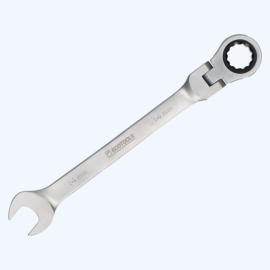 Ringratel-steeksleutel met kantelbare kop 14 mm