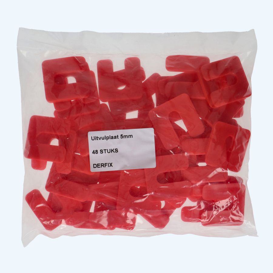 48 stuks uitvulplaatjes 5 x 47 mm rood (zakje)