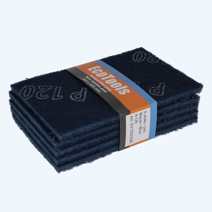 5 stuks schuurvlies 152 x 229 mm blauw (K120)