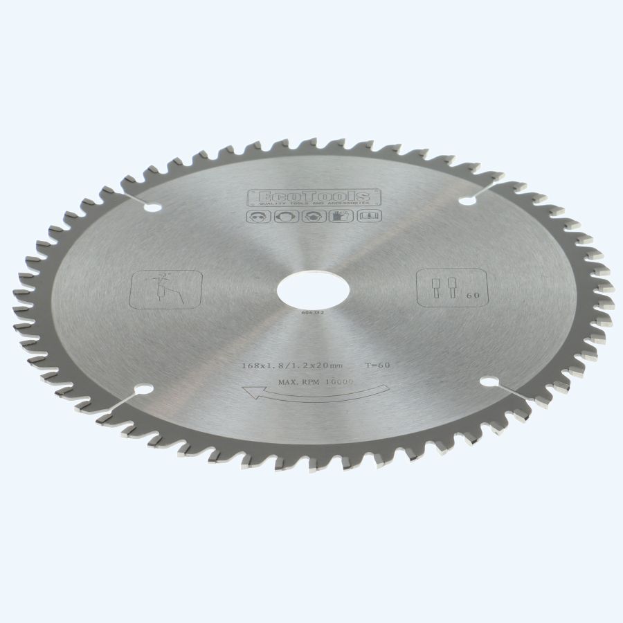 HM-zaagblad PROF 168 x 20 mm T=60 (vlak-daktand)