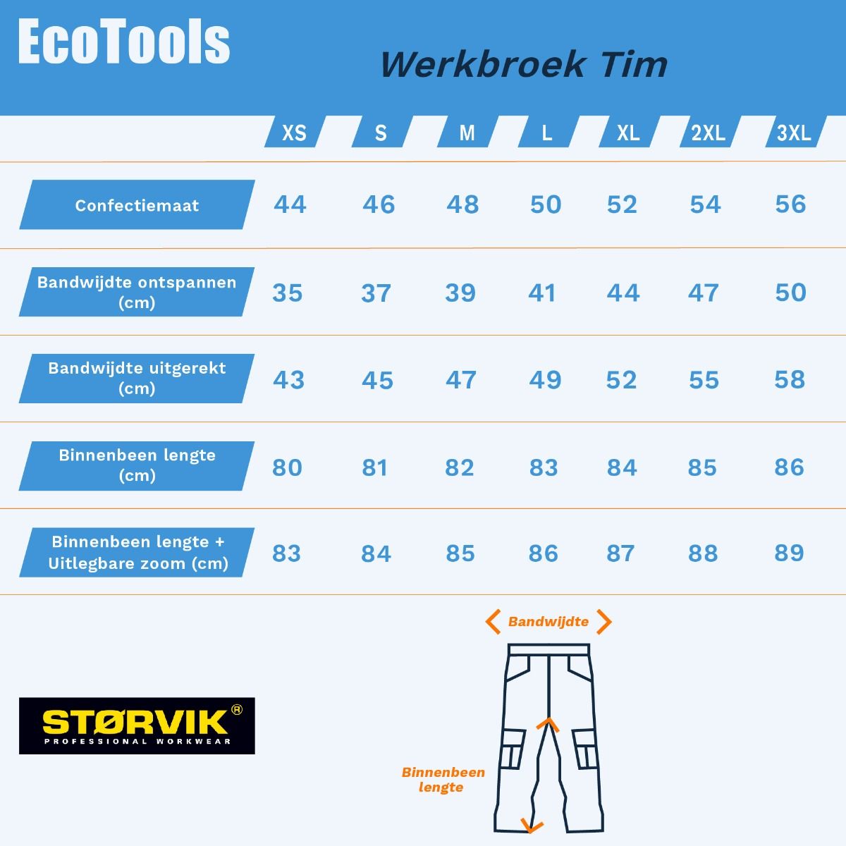 Storvik stretch werkbroek Tim antraciet (maat S)