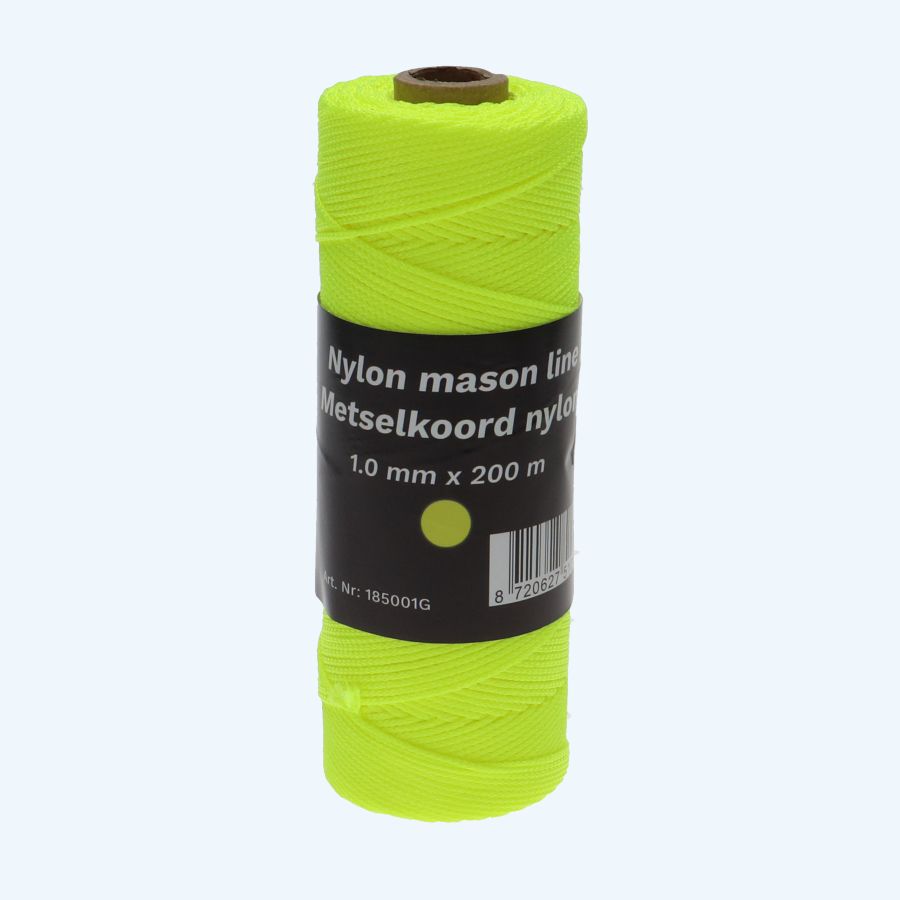 200 meter metselkoord nylon 1,0 mm geel