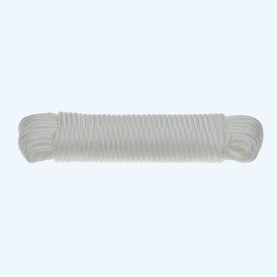 20 meter gevlochten PP koord 4 mm wit